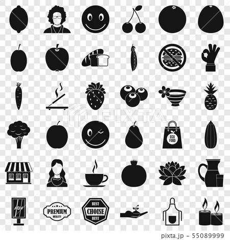 Vegetarian burger icons set, simple style 55089999
