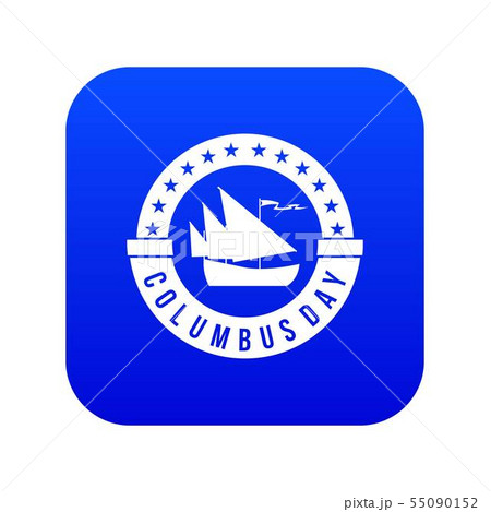 Columbus Day icon digital blue 55090152