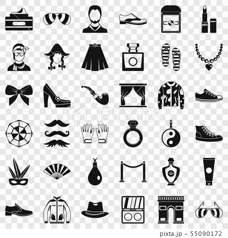 Vogue life icons set, simple style Vogue life icons set, simple style 55090172