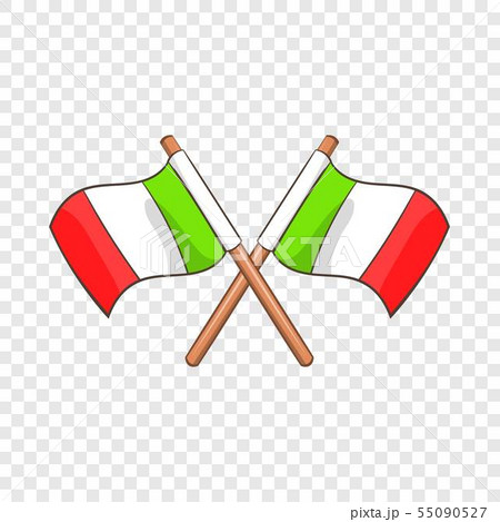 Italy crossed flags icon, cartoon style 55090527