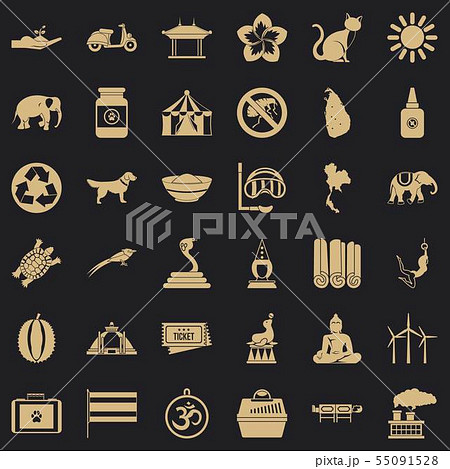 Good elephant icons set, simple style 55091528