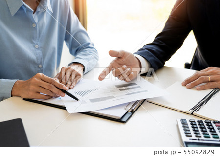 wealth management concept, business man and team 55092829