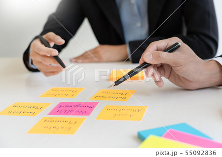 wealth management concept, business man and team 55092836