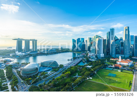 Beautiful architecture building exterior cityscape in Singapore city skyline 55093326