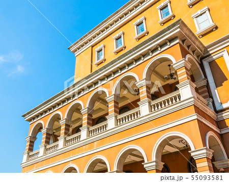 Beautiful architecture building with window exterior in italy style Beautiful architecture building with window exterior in italy style 55093581