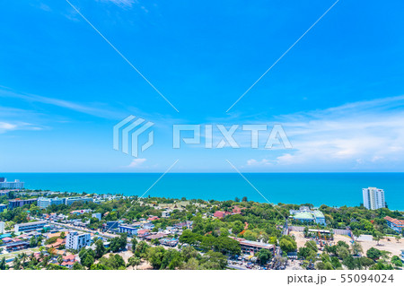 Beautiful landscape and cityscape of hua hin nearly sea beach and ocean Beautiful landscape and cityscape of hua hin nearly sea beach and ocean 55094024