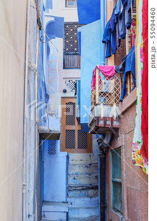 On blue streets of the Blue City of Jodhpur. On blue streets of the Blue City of Jodhpur. 55094460