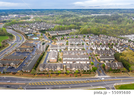 Aerial Picture of typical suburban houses 55095680