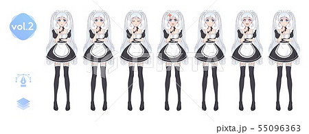 Anime Manga Girl Costume Of Maid Cafeのイラスト素材