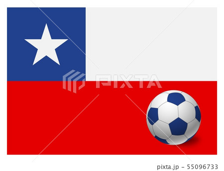 Chile flag and soccer ball 55096733