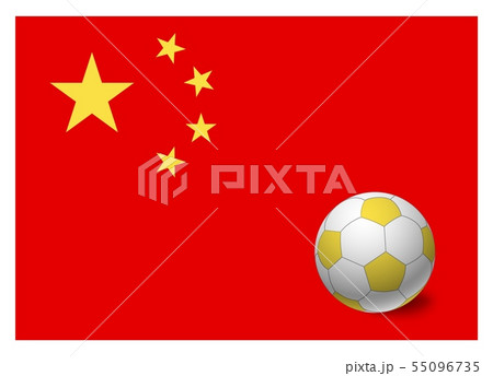 China flag and soccer ball 55096735
