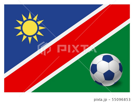 Namibia flag and soccer ball 55096853
