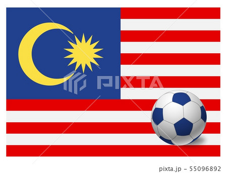 Malaysia flag and soccer ball 55096892