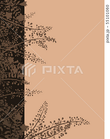 和柄 秋草の和風背景素材 縦 オレンジのイラスト素材