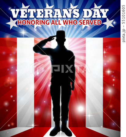 Saluting Soldier Patriotic Veterans Day Design 55101605