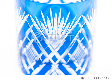 江戸切子　青　きれい 55102239