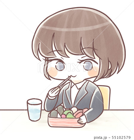 手描き風・昼食中の会社員 手描き風・昼食中の会社員 55102579