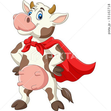 Cartoon funny cow giving thumb up  55102718
