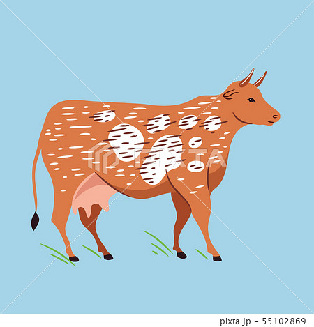 Vector Illustration Of Cow Farm Illustration のイラスト素材