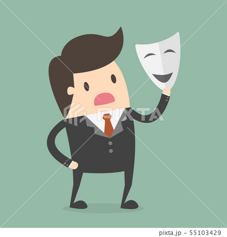 Businessman With White Mask. Fraud Concept. 55103429