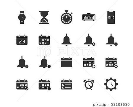 Set of date and time icons. Set of date and time icons. 55103650