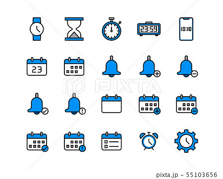 Set of date and time icons. Set of date and time icons. 55103656