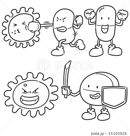 vector set of bacteria and antibiotics 55103926
