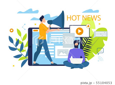 Informational Poster is Written Hot News Flat.  55104053