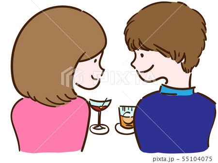 Bar 男女のイラスト素材