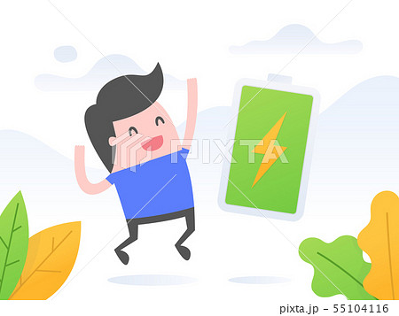 Happy and full of energy businessman. 55104116