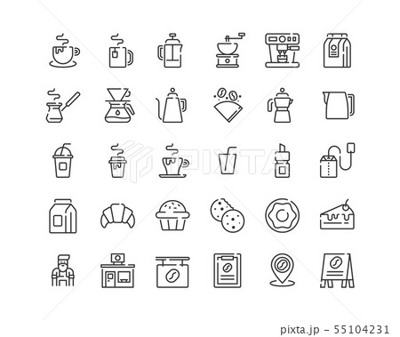 Coffee Shop Icon Set. Coffee Shop Icon Set. 55104231
