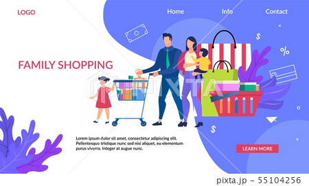 Advertising Flyer Inscription Family Shopping. 55104256