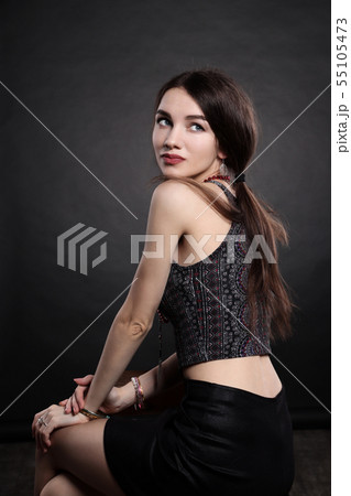 Portrait of a girl in style of the sixties Portrait of a girl in style of the sixties 55105473