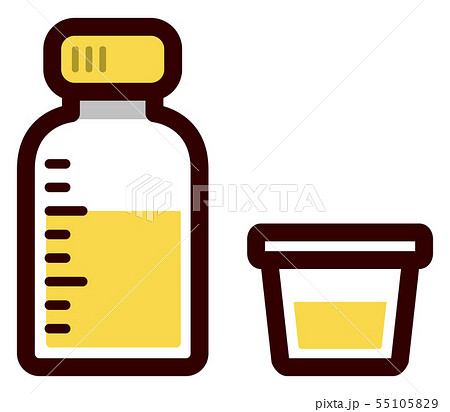 子供用のシロップ薬とカップ イラスト素材のイラスト素材