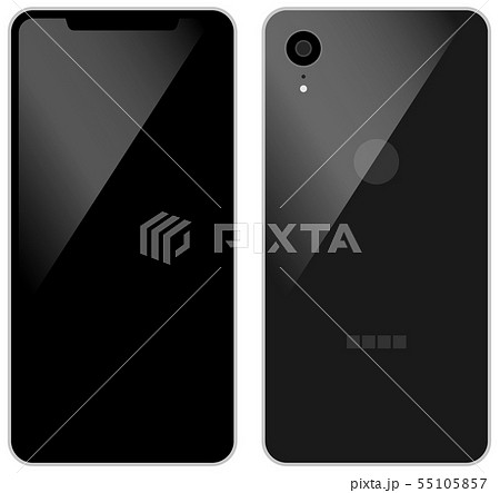 最新型スマートフォン（表面・裏面） 55105857