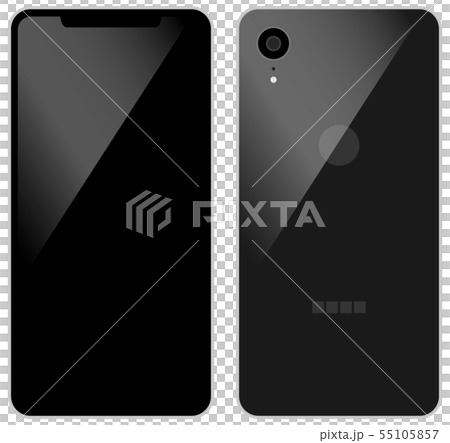 最新型スマートフォン（表面・裏面） 55105857