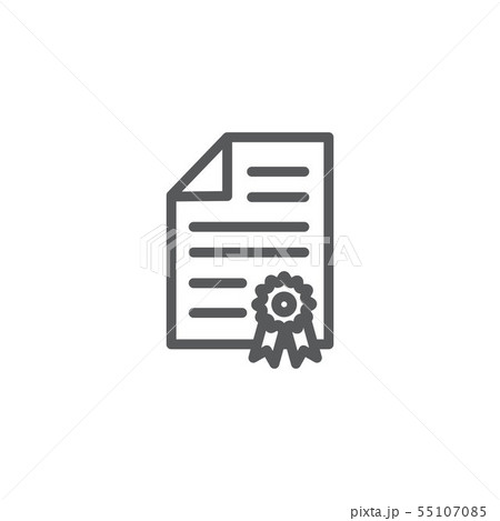 Certificate line icon isolated on white Certificate line icon isolated on white 55107085