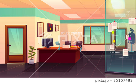 Police station room interior with evidence board 55107495