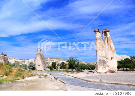 Fairy Chimney or Multihead stone mushrooms, Fairy Chimney or Multihead stone mushrooms, 55107906