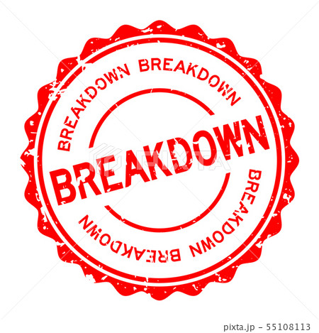 Grunge red breakdown word round rubber seal stamp Grunge red breakdown word round rubber seal stamp 55108113