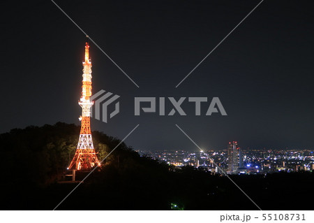 岐阜市 金華山ドライブウェイ第二展望台の夜景の写真素材