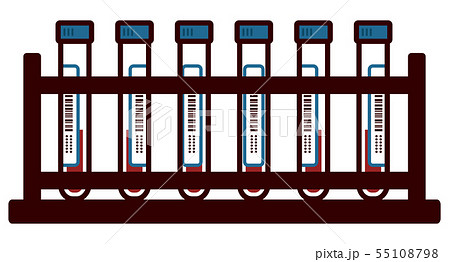 採血の試験管 デフォルメイラストのイラスト素材