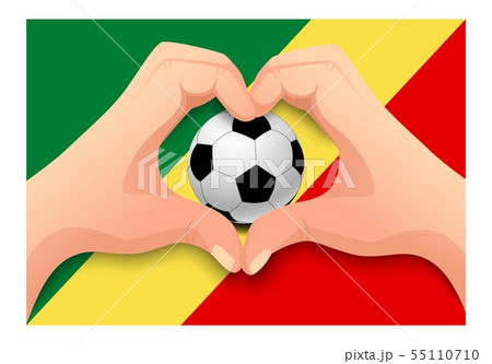 Congo soccer ball and hand heart shape 55110710