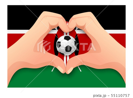 Kenya soccer ball and hand heart shape 55110757
