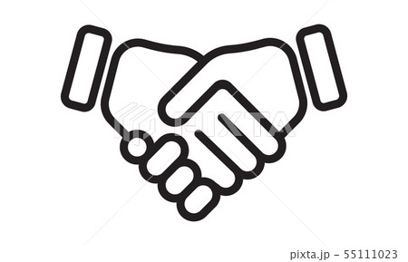 Hand Shake Vector Line Icon Business Handshake のイラスト素材
