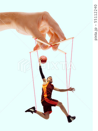 Man like a puppet in somebodies hands. Concept of manipulation 55112240