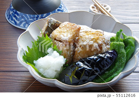サバの竜田揚げ 家庭料理 茄子とシシトウ サバの竜田揚げ 家庭料理 茄子とシシトウ 55112616
