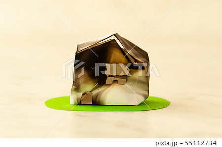 火事　火災　家　鎮火 55112734