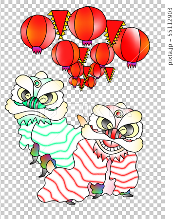 Chinese Lion Dance Stock Illustration