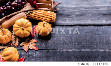 Thanksgiving background with fruit and vegetable Thanksgiving background with fruit and vegetable 55116160